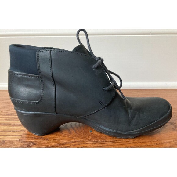 Merrell Womens Size 8 Veranda Lace Up Ankle Bootie Black Leather J42480 - Picture 8 of 11